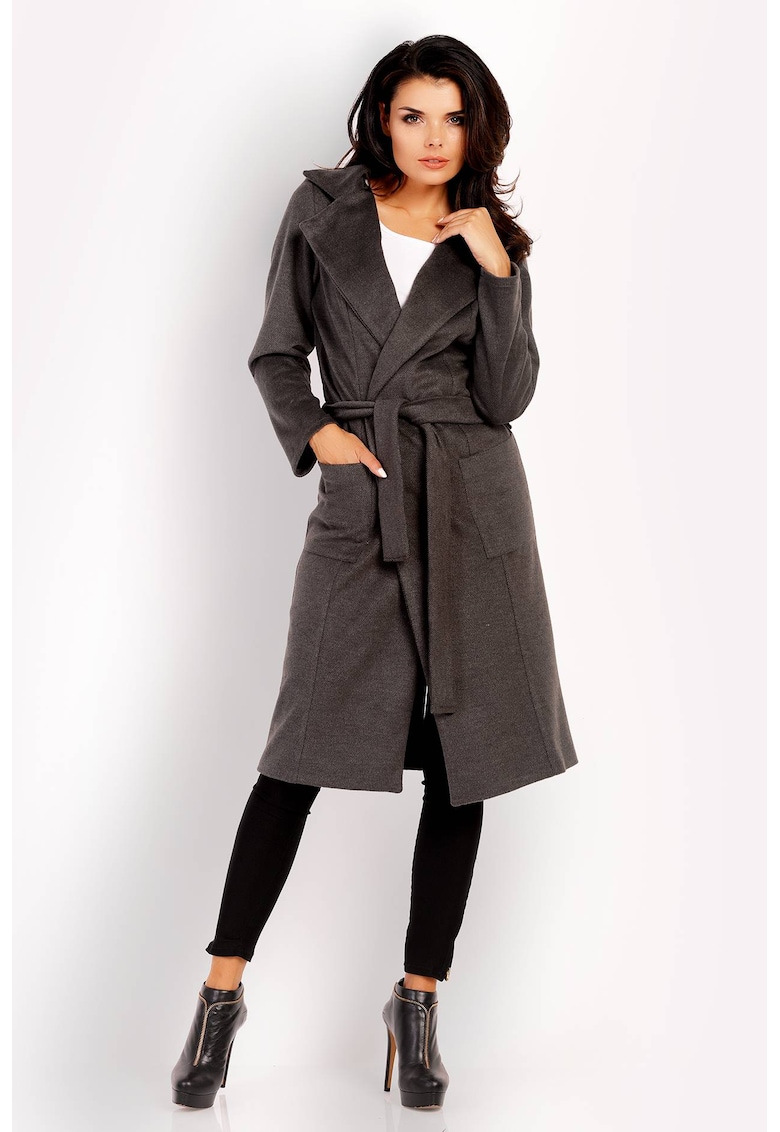 Palton pentru dama A152 - Poliester/Elastan - Graphite