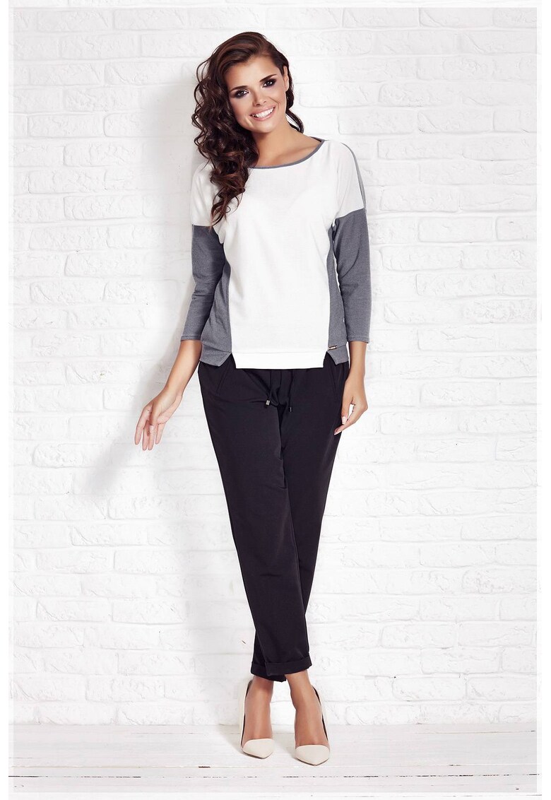 Pulover dama poliester Ecru gri