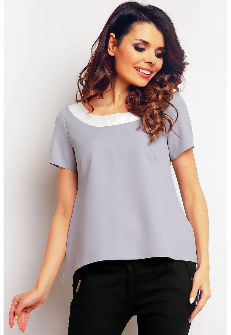 Bluza dama - Poliester - Gri/Alb