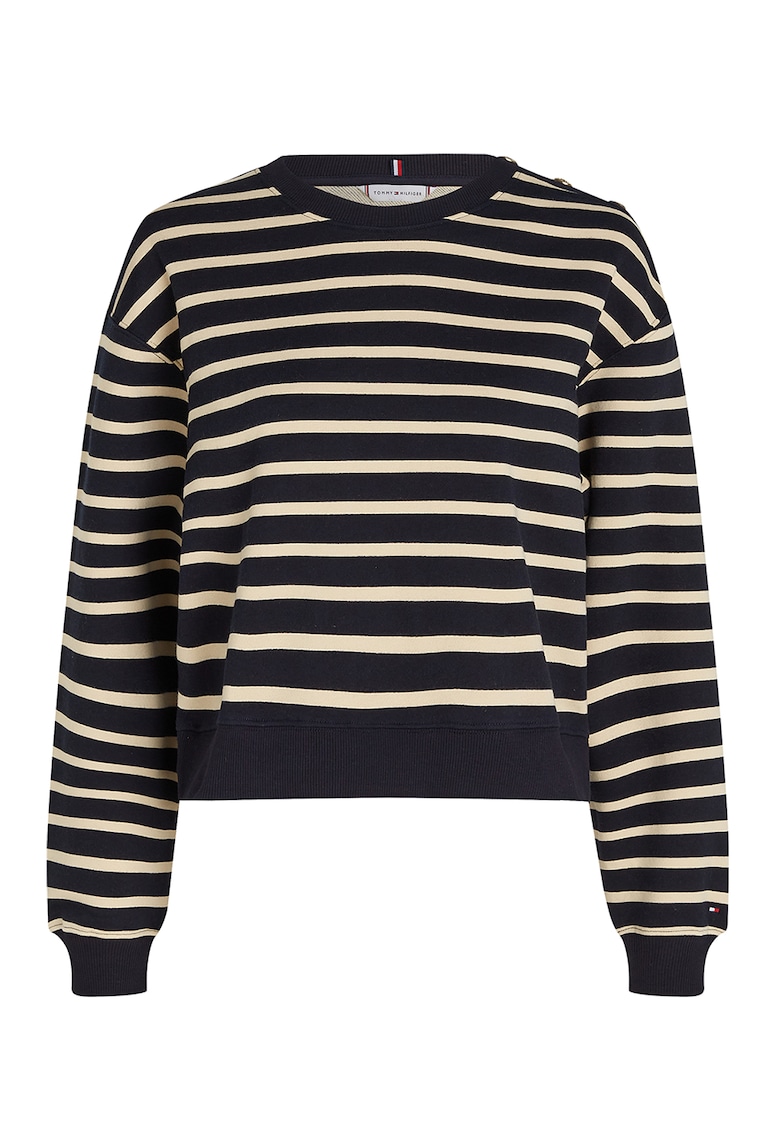 Bluza de trening cu model in dungi si maneci cazute