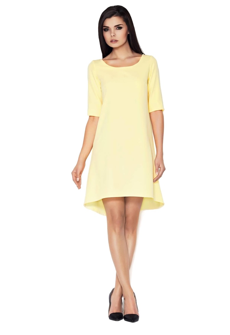 Rochie A056 - Poliester/Viscoza - Galben