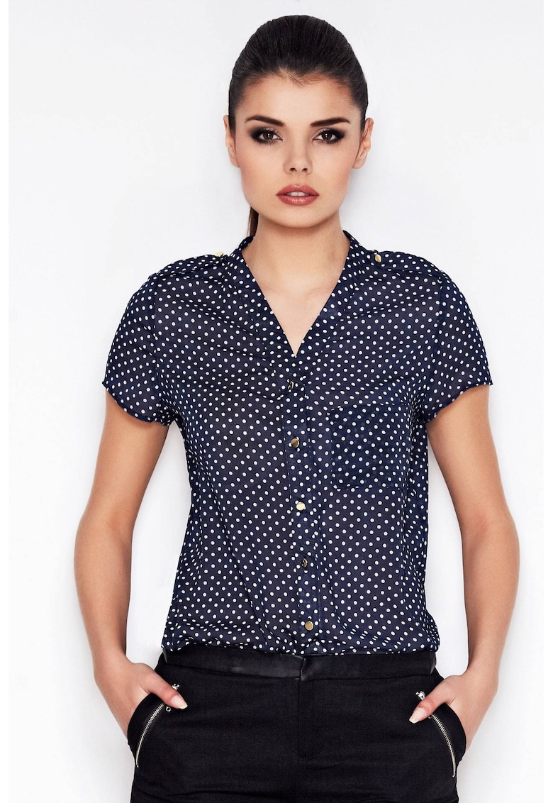 Camasa dama poliester Bleumarin -