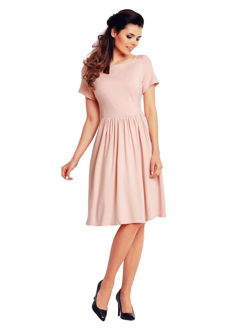 Rochie A141 - Viscoza/Elastan - Roz pudrat