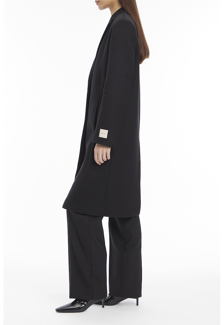 Palton relaxed fit din amestec de lana - Negru