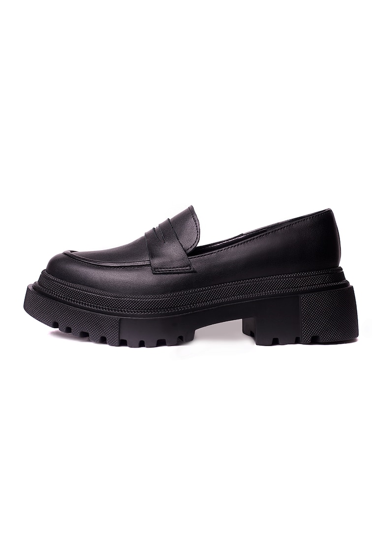 Pantofi loafer din piele cu aspect masiv Davina