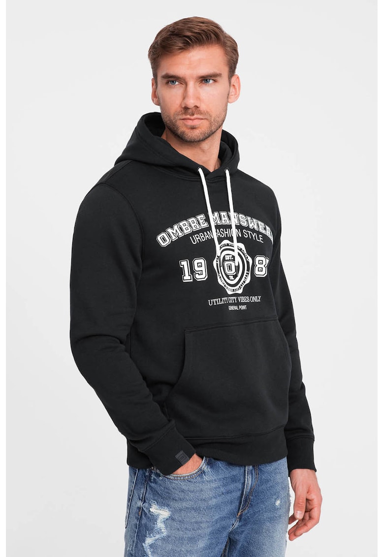 Hanorac din amestec de bumbac cu buzunar kangaroo