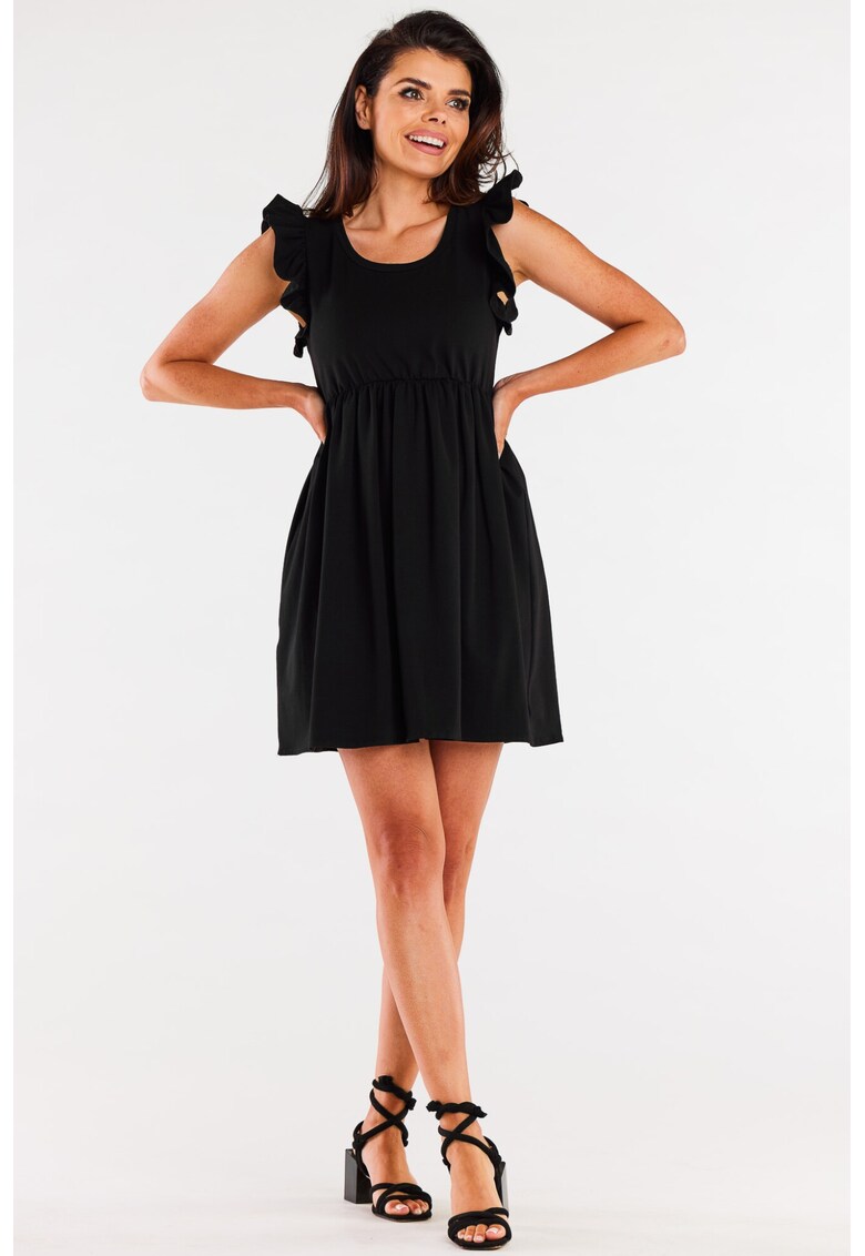 Rochie scurta cu maneci cu volane