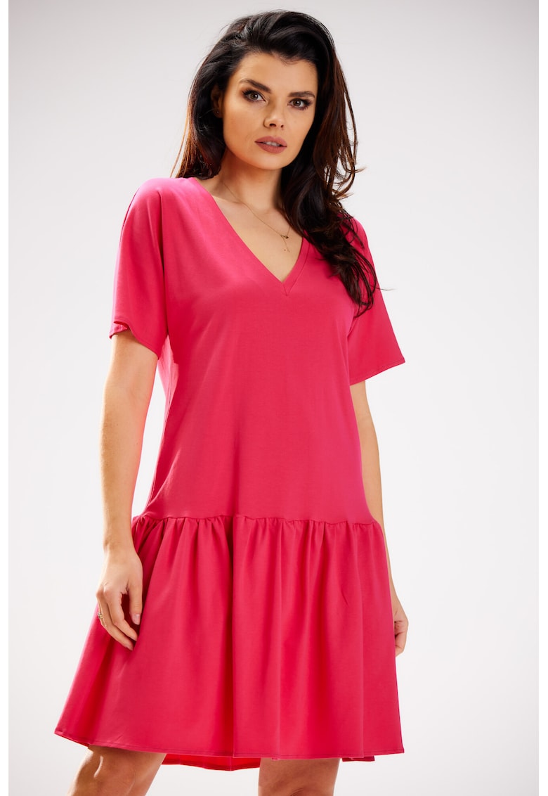 Rochie dama Bumbac - M295 - Fuchsia -