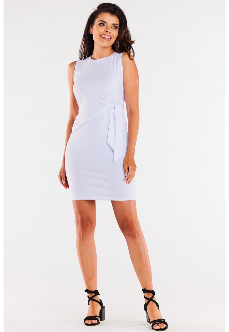 Rochie scurta de bumbac cu prindere laterala decorativa
