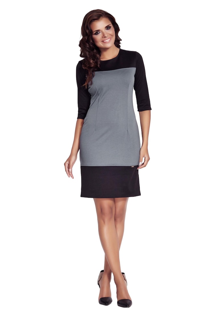 Rochie A078 - Poliester/Elastan - Negru/Albastru