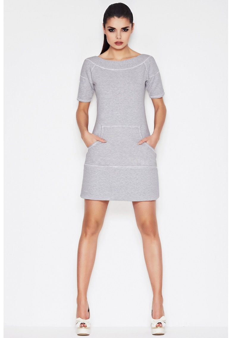 Rochie A057 - Elastan - Gri