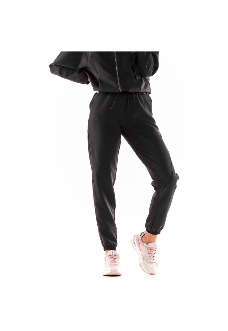 Pantaloni sport dama - Poliester/Elastan - Negru