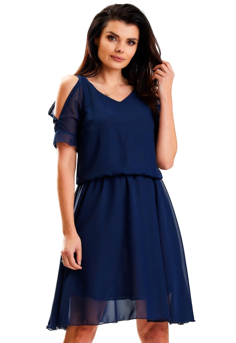 Rochie A572 - Poliester - Bleumarin