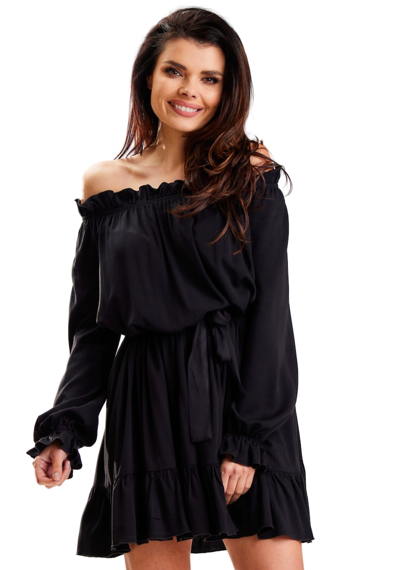 Rochie A578 - Viscoza/Poliester - Negru