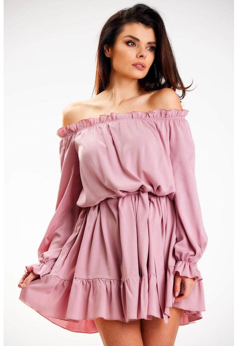 Rochie A578 - Viscoza/Poliester - Roz