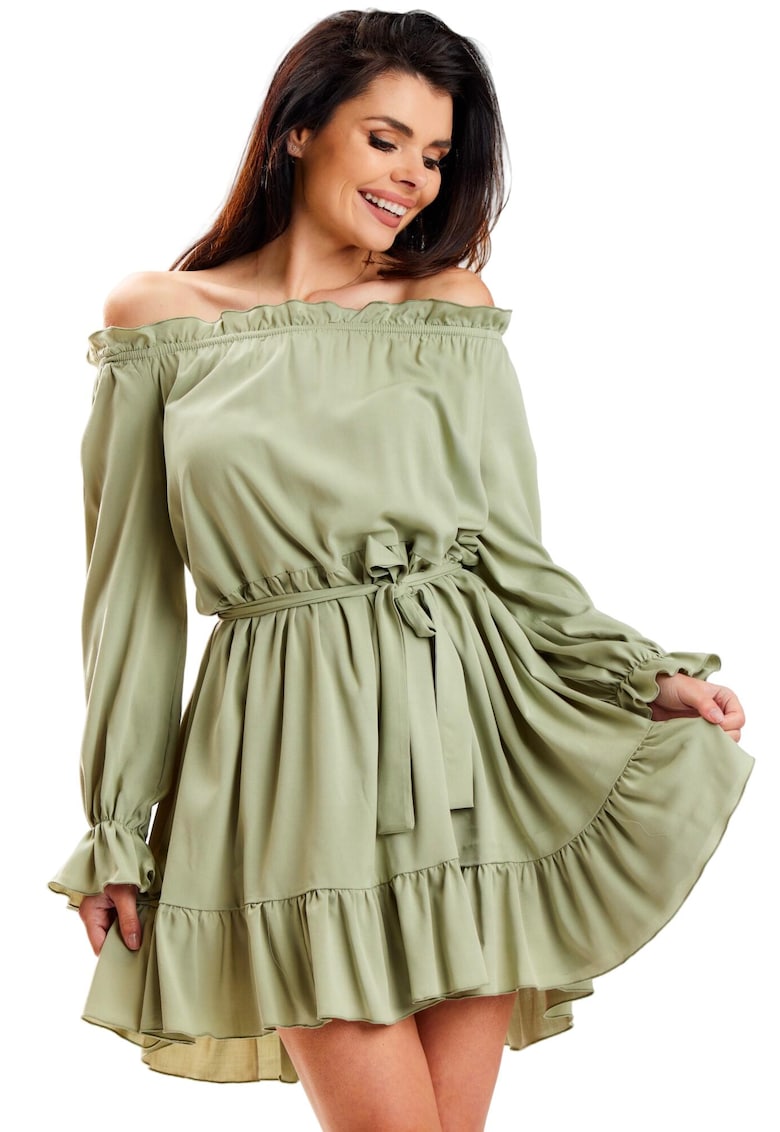 Rochie A578 - Viscoza/Poliester - Verde