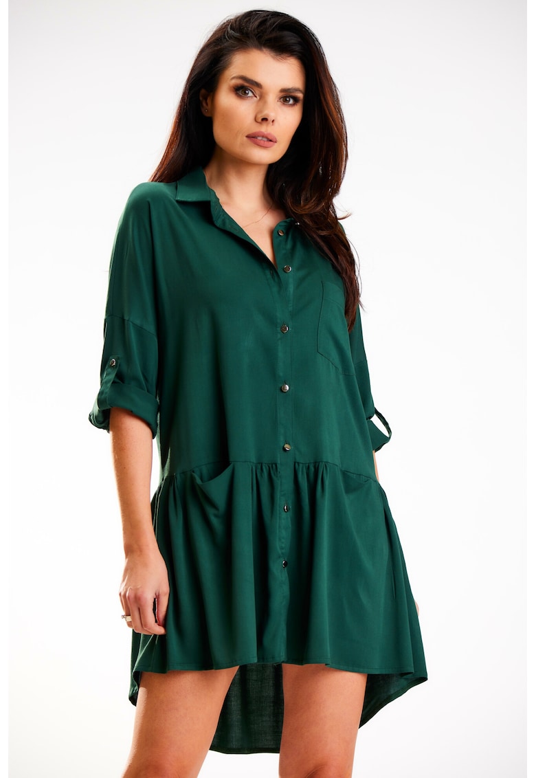 Rochie dama - Viscoza - A584 - Verde sticla -