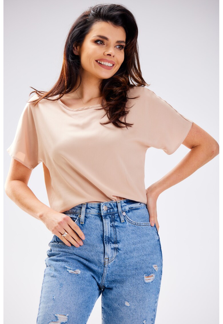 Tricou dama - viscoza/poliester - bej