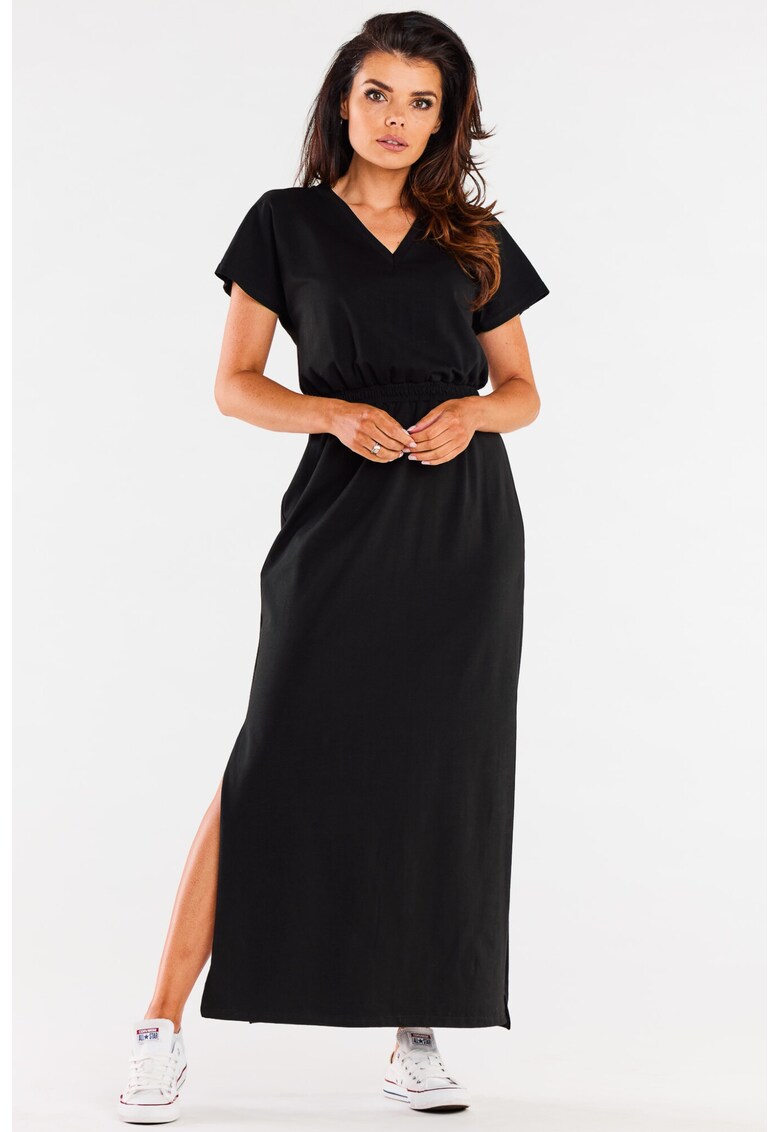 Rochie maxi cu maneci scurte