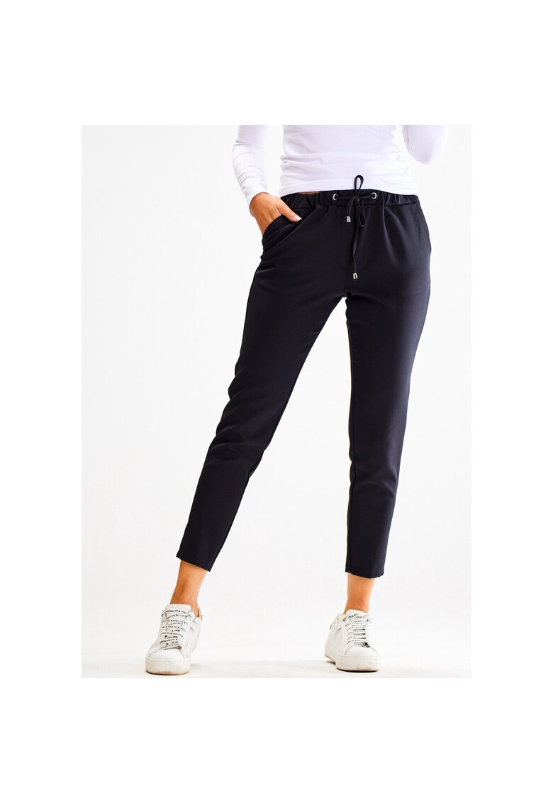 Pantaloni sport pentru dama - Poliester/Elastan - Negru