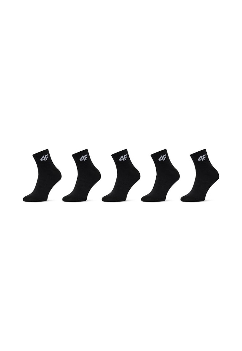 4f Set de 5 perechi de sosete lungi unisex JWMM00USOCU295 Negru - 4F - Textil - Elastan