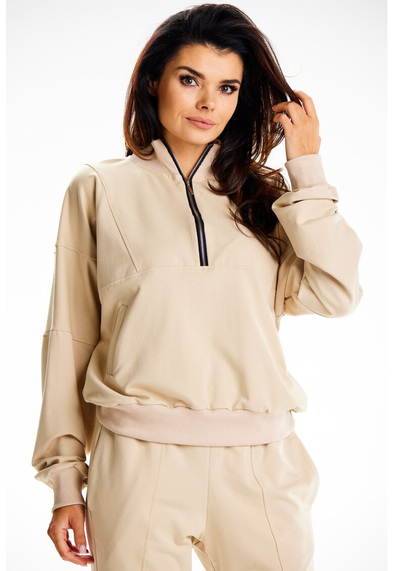 Hanorac dama M316 - Bumbac/Elastan - Bej