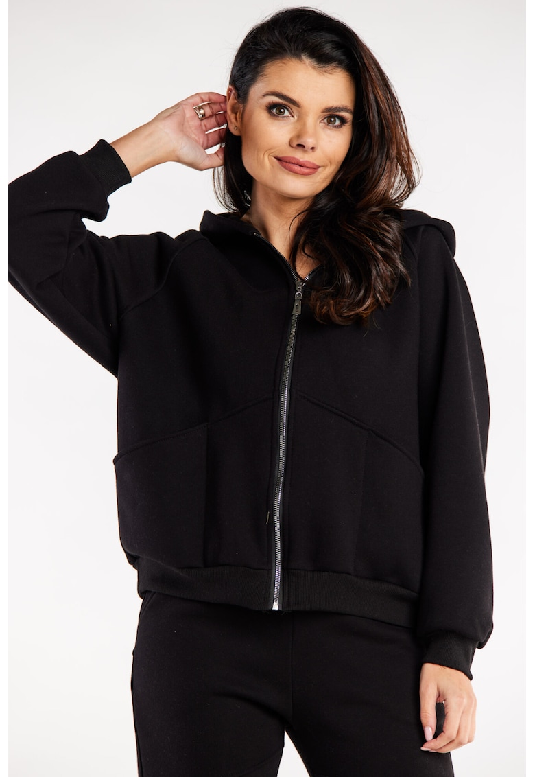 Hanorac dama bumbac - Negru