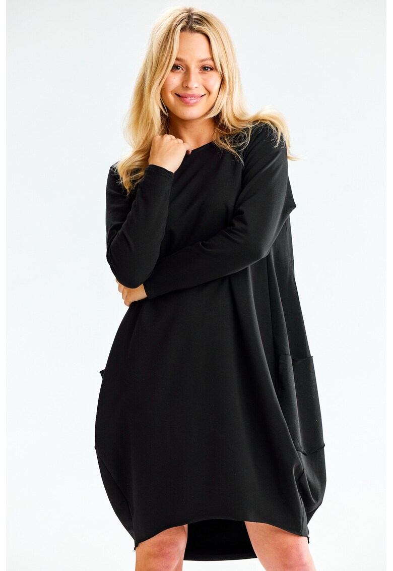 Rochie midi cu maneci lungi