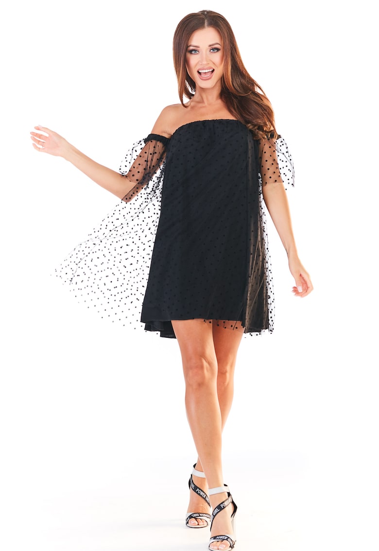 Rochie A355 - Poliester/Elastan - Negru