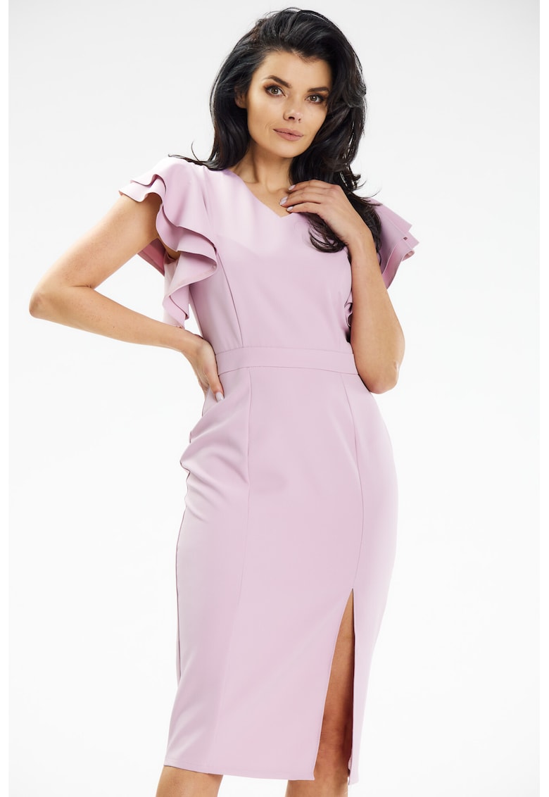 Rochie dama poliester A634 - Roz murdar -