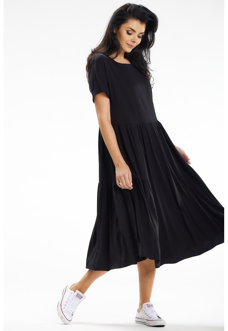 Midi Rochie Maneca scurta Viscoza Casual A639
