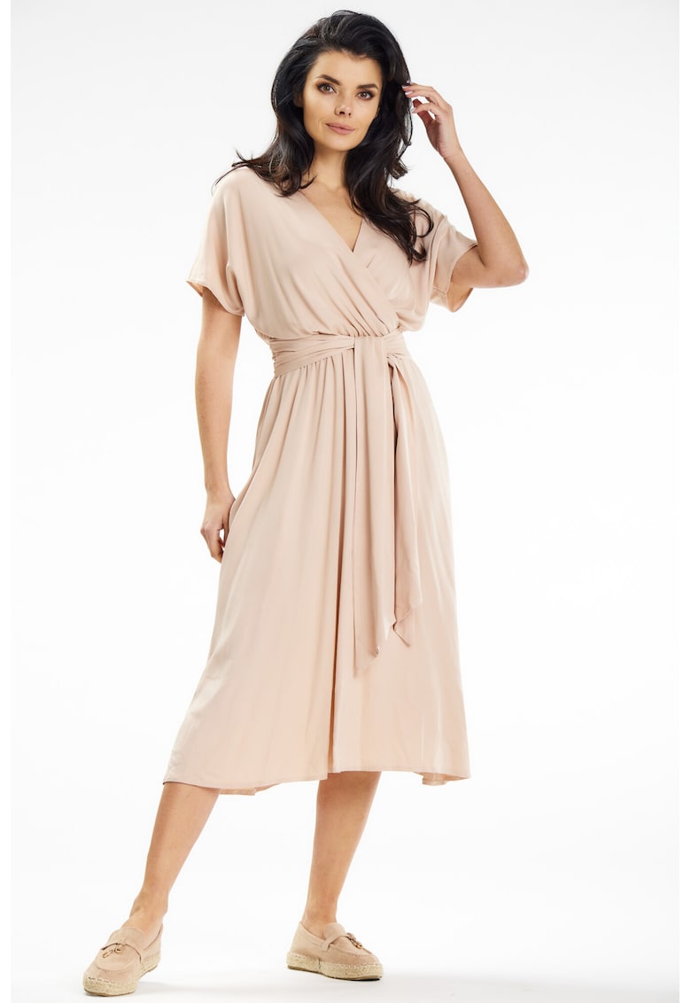 Midi Rochie Maneca scurta Lejer A642