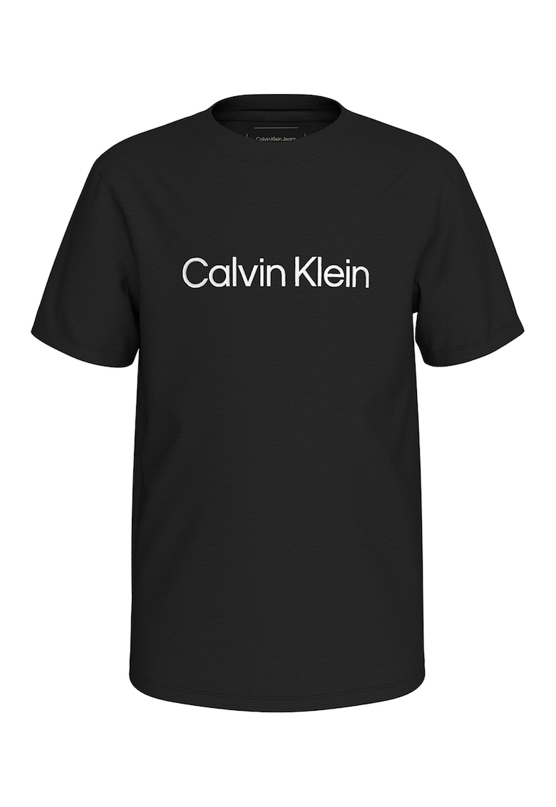 Tricou cu imprimeu logo - Negru/Alb optic