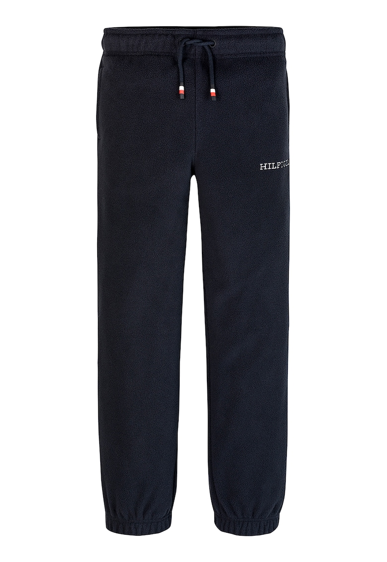 Pantaloni cu snur si detalii logo - Bleumarin