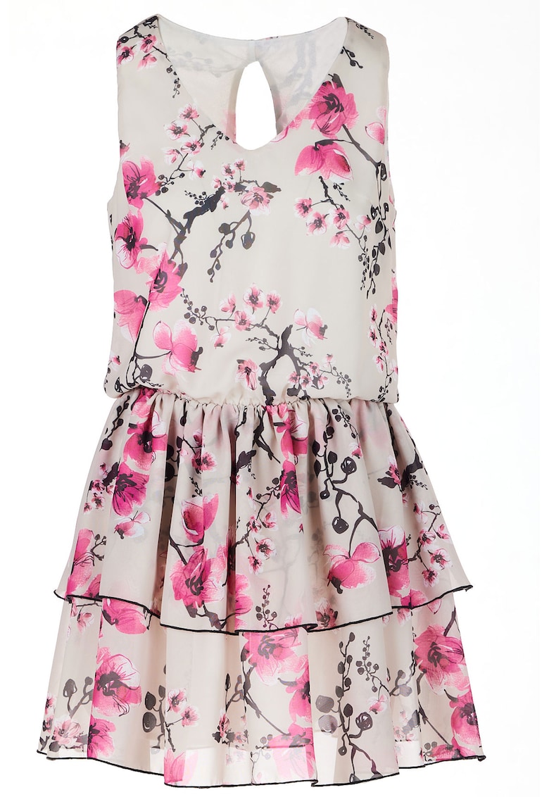 Rochie A501 - Poliester - Roz/Bej