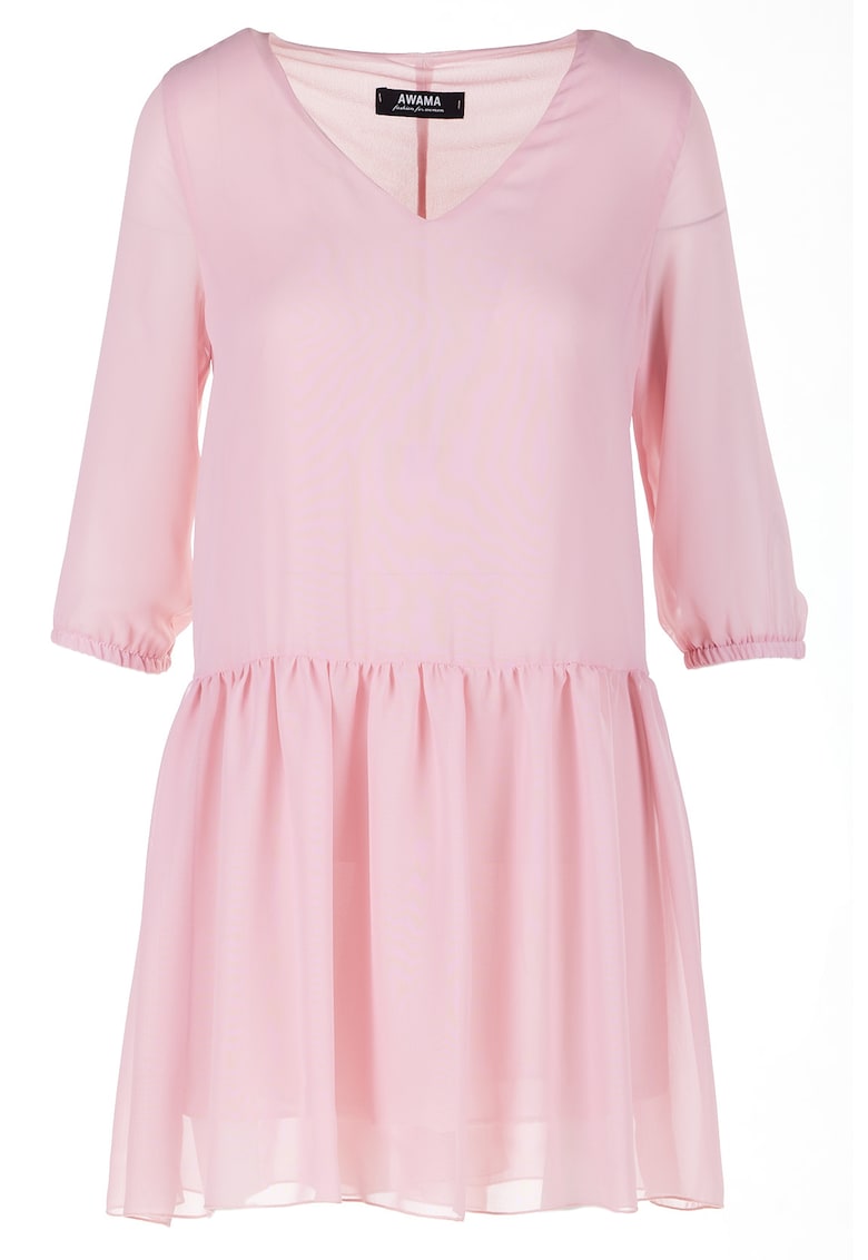 Rochie A514 - Poliester - Roz pudrat