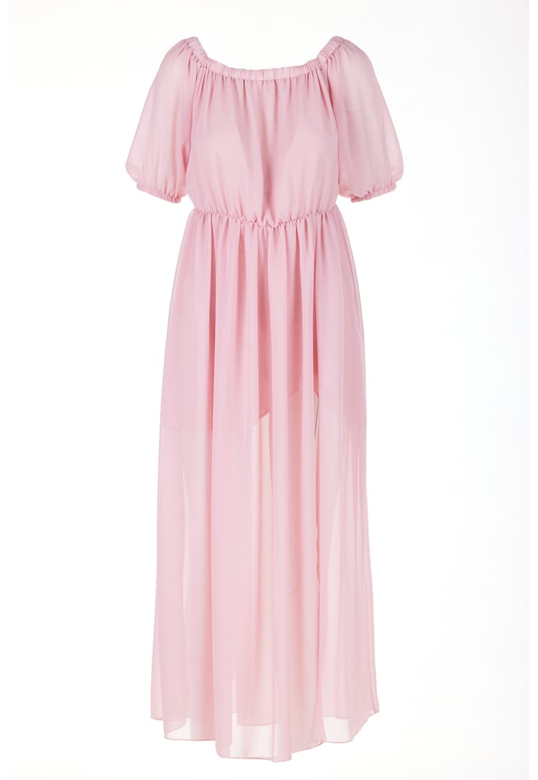 Rochie A515 - Poliester - Roz pudrat