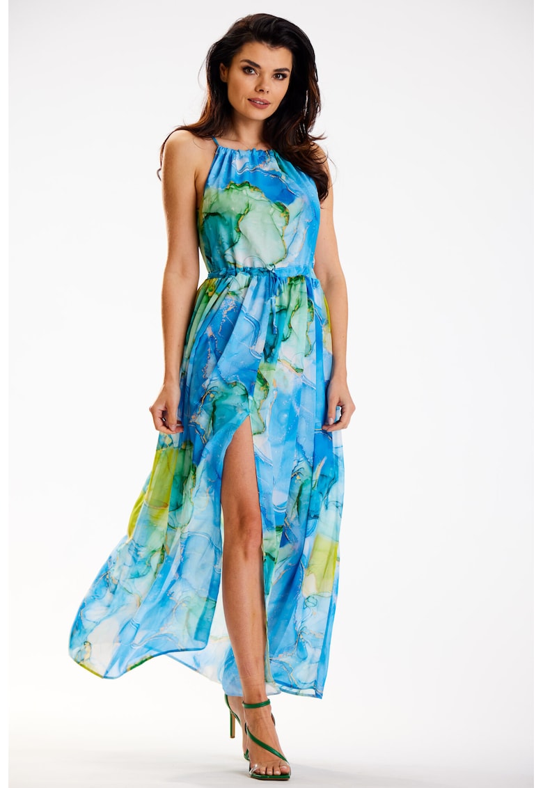 Rochie A506 - Poliester - Albastru/Verde