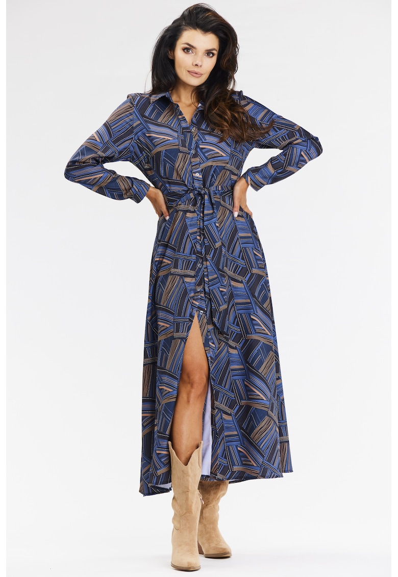 Rochie A665 - Maro/Bleumarin