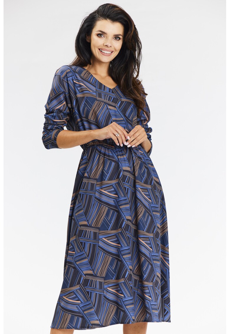 Rochie de dama poliester - A666 - bleumarin-