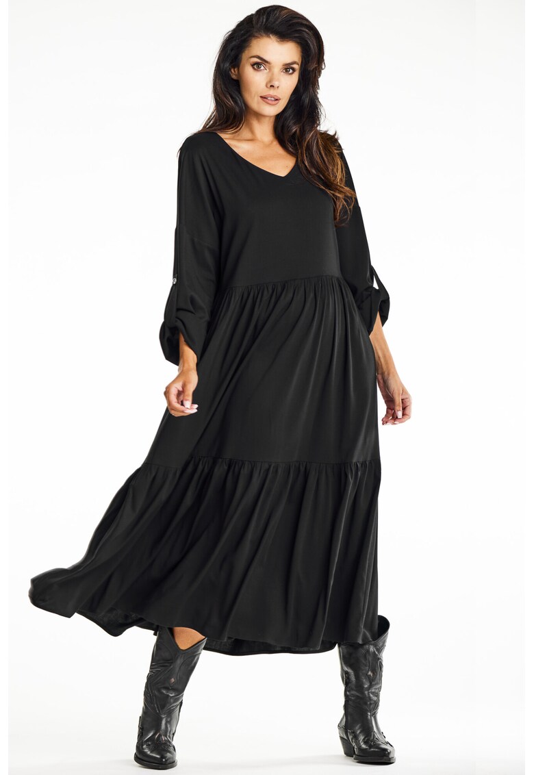 Rochie dama viscoza - A669 - Neagra -