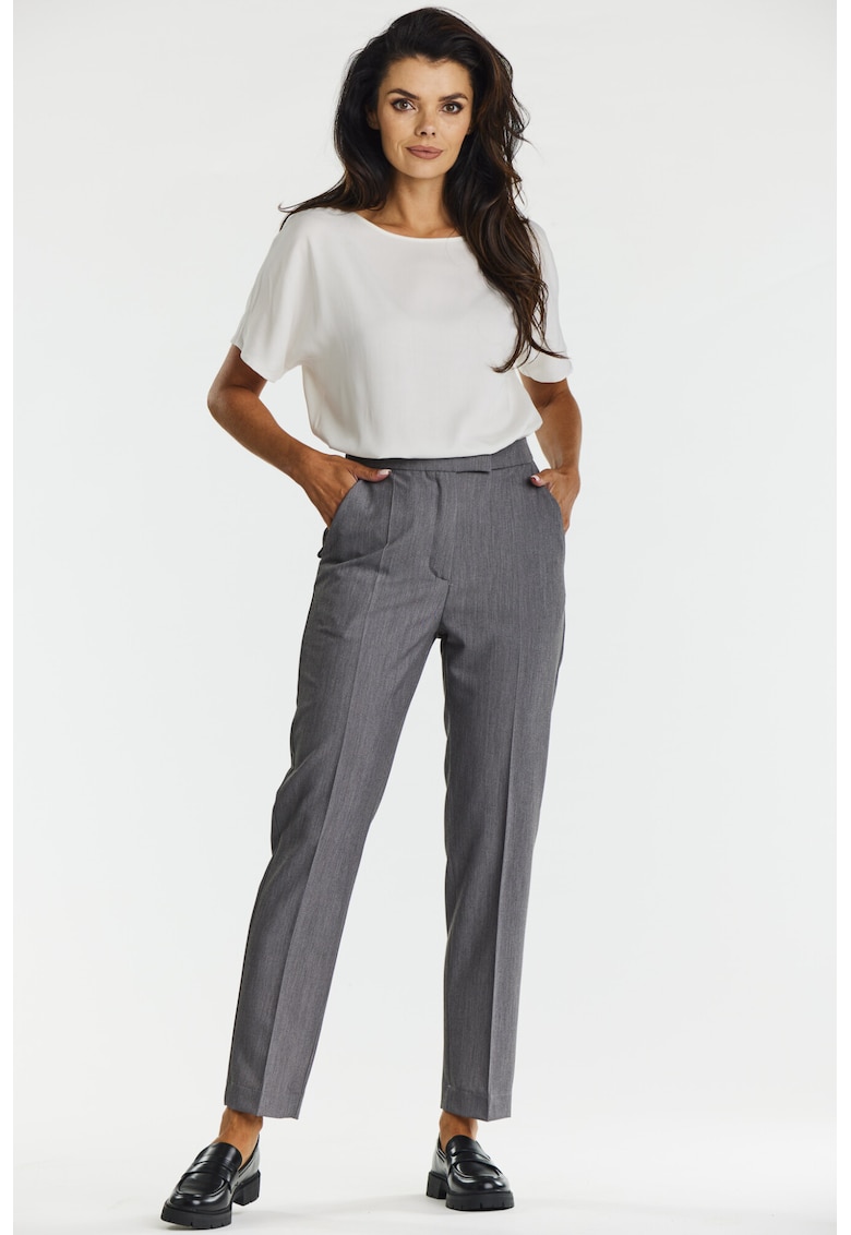 Pantaloni A675 pentru dama Poliester - Eleganti - Gri