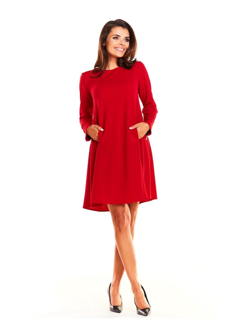 Rochie A661 - Poliester/Elastan - Rosu -