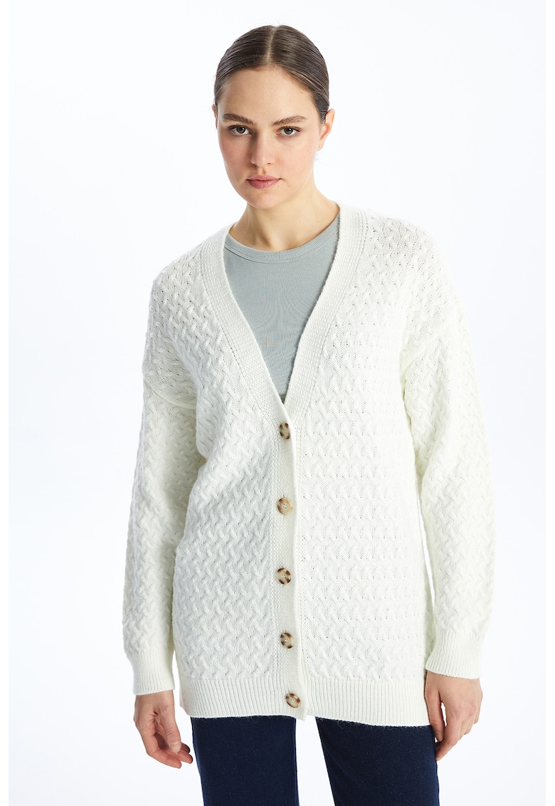 Cardigan cu aspect texturat