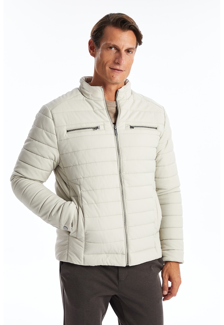 Jacheta cu fermoar si aspect matlasat