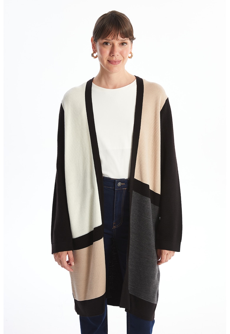 Cardigan cu model colorblock