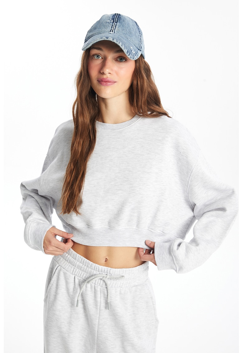 Bluza de trening crop cu maneci cazute