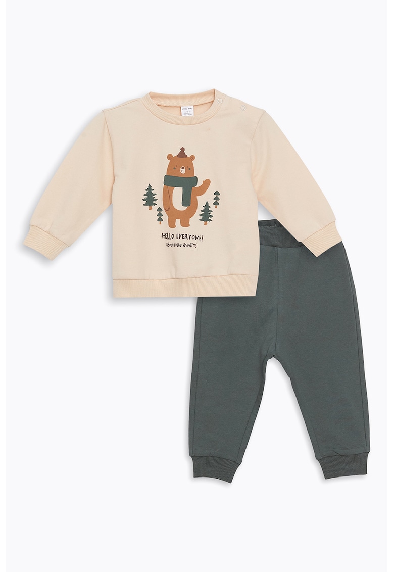 Set de pantaloni de trening si bluza de trening - Gri/Bej deschis