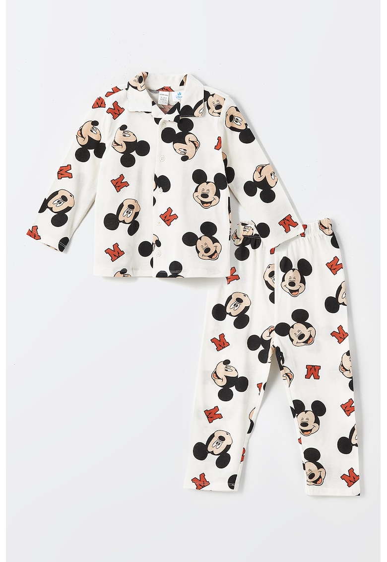 Pijama din bumbac cu imprimeu Mickey Mouse