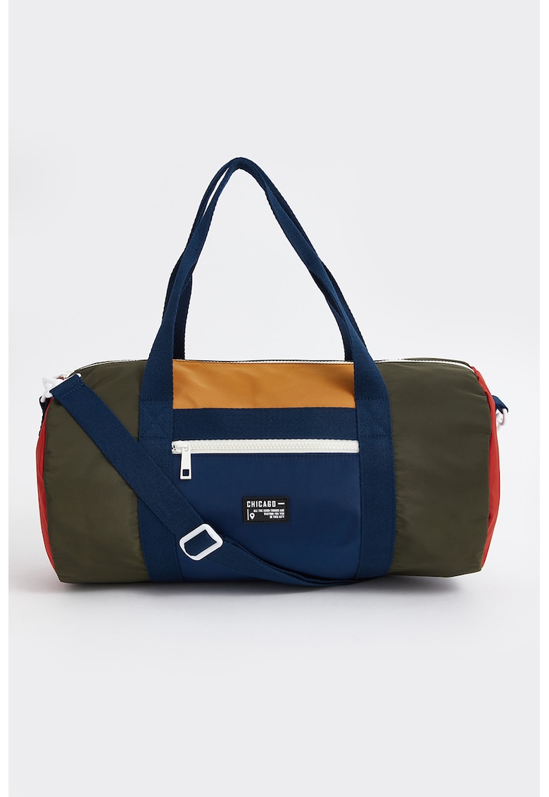 Geanta duffle cu model colorblock